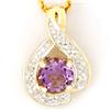 Image 1 : 1.09Ct Natural Amethyst & Diamond 9K Gold Pendant (JEW-9010X)