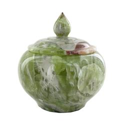 Rare Green Thai Jade Lidded Vase (DEC-406)