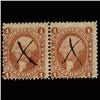 Image 1 : 1860s US Revenue Stamp 1c Telegraph Pair (STM-1462)
