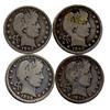 Image 1 : 1898 Barber Quarters Lot of 4 Better Circulated (COI-7419)