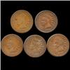 Image 1 : 1874 Indian Cent Lot of 5 Circulated (COI-7478)