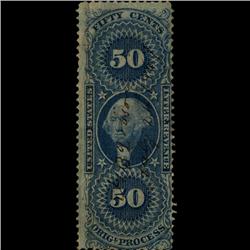 1860s US Revenue Stamp 50c Orig. Process (STM-1505)