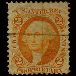 1860s US Revenue Stamp 2c Proprietary Orange (STM-1541)