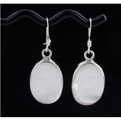 Sterling Mother of Pearl Oval Earrings (JEW-1941)