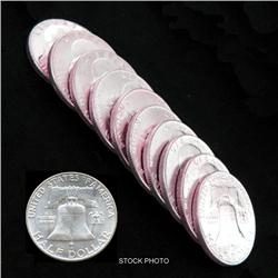 1963D FBL Franklin 50c Silver MS63-64 21pc Roll (COI-7696)