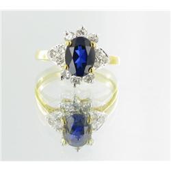 11ctw Lab Dia/Sapphire 22k Gold Vermeil Ring (JEW-2387)
