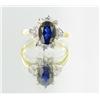 Image 1 : 11ctw Lab Dia/Sapphire 22k Gold Vermeil Ring (JEW-2387)
