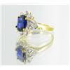 Image 2 : 11ctw Lab Dia/Sapphire 22k Gold Vermeil Ring (JEW-2387)