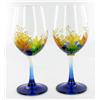 Image 2 : Ornate Overlaid Wine Glass Pair (CLB-639)