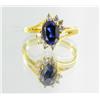 Image 1 : 11ctw Lab Dia/Sapphire 22k Gold Vermeil Ring (JEW-2382)