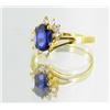 Image 2 : 11ctw Lab Dia/Sapphire 22k Gold Vermeil Ring (JEW-2382)