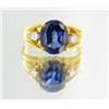 Image 1 : 18ctw Lab Dia/Sapphire 22k Gold Vermeil Ring (JEW-2355)