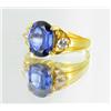 Image 2 : 18ctw Lab Dia/Sapphire 22k Gold Vermeil Ring (JEW-2355)