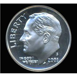 2001S Roosevelt Silver Dime Graded PCGS PR69 DCAM (COI-6420)