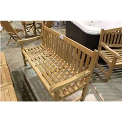 Teak Straight Back Patio Bench
