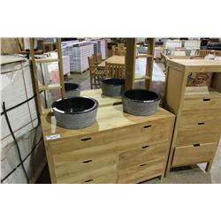 Teak 5 Piece Vanity Set With Vanity Counter,