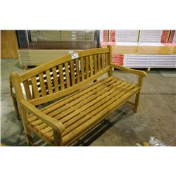 Teak Rounded Back Patio Bench