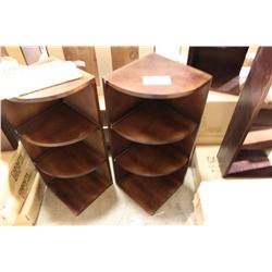 Mahogany 12" X 30" Wall Corner Shelf Set