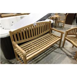 Teak Rounded Back Patio Bench