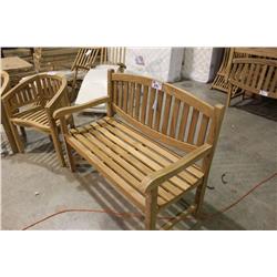 Teak Rounded Back Patio Bench