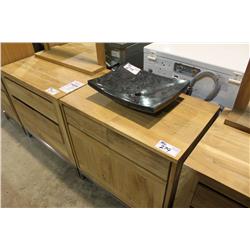 Teak 5 Piece Vanity Set With Dresser, Vanity,