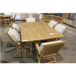 Teak Patio Table With 6 Teak Chairs