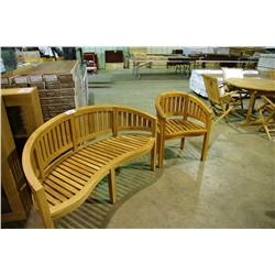 Teak Bent Wood Bench & Chair Set