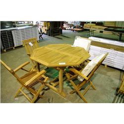 Teak Octagonal Patio Table With 4 Chairs