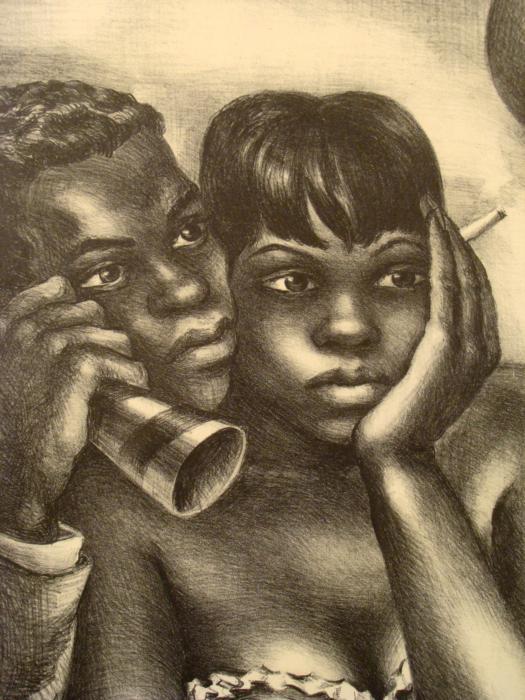 Marion Greenwood Signed Orig Art Print New Years Eve