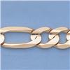 Image 2 : Genuine 16" 14kt Italian Gold-Yellow 8.8mm, Figaro Chain Gauge:220, 43.2gr