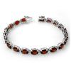 Image 1 : Genuine 21.02 ctw Garnet Bracelet 10K White Gold