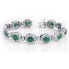 Image 1 : Genuine 16.03 ctw Emerald & Diamond Bracelet White Gold