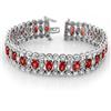 Image 1 : Genuine 18.53 ct Red Sapphire & Diamond Bracelet 14K Gold