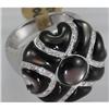 Image 2 : Genuine 0.23 ctw Diamond & Black Enamel Cross Inspired Design Ring 14KT Gold-White 