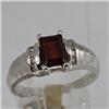Image 2 : Genuine 1.31 ctw Garnet & Diamond Ring 14KT Yellow Gold 