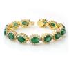 Image 1 : Genuine 30.08 ctw Emerald & Diamond Bracelet Yellow Gold