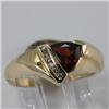 Image 1 : Genuine 1.36 ctw Garnet  & Diamond Ring 14KT Yellow Gold 