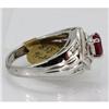 Image 3 : Genuine  1.55 ctw Ruby & Diamond  Ring 18KT White Gold Ring Size 6.5