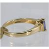Image 2 : Genuine  0.38 ctw Tanzanite & Diamond Ring 14KT Yellow Gold Ring Size 7