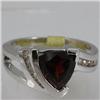 Image 1 : Genuine  2.81 ctw  Garnet Ring  14KT White Gold  Ring Size  7.5