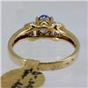 Image 3 : Genuine  0.50 ctw Tanzanite & Diamond Ring 14KT Yellow Gold Ring Size 7