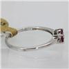 Image 3 : Genuine  0.19 ctw Ruby & Diamond Ring 14KT White Gold Ring Size 6.5