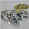 Image 1 : Genuine  1.08 ctw  Aquamarine Ring  14KT Yellow Gold  Ring Size  7.5