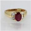 Image 1 : Genuine  1.57ctw Ruby  & Diamond Ring 14KTYellow GoldRing Size 6.5