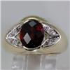 Image 1 : Genuine 3.71 ctw Garnet & Diamond Ring 14KT Yellow Gold 