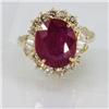 Image 1 : Genuine  5.75 ctw Ruby & Diamond Ring 14KT Yellow Gold Ring Size 6.5