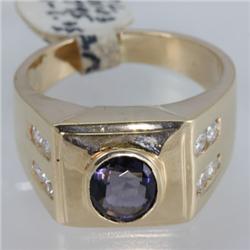 Genuine 1.89 ctw Sapphire & Diamond Ring 14kt Gold-Yellow 