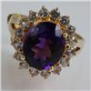 Image 1 : Genuine  5.85 ctw  Amethyst  Ring  14KT Yellow Gold  Ring Size  7