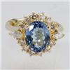 Image 1 : Genuine  3.77 ctw Tanzanite & Diamond Ring 14KT Yellow Gold Ring Size 7