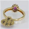 Image 3 : Genuine  0.64 ctw Ruby & Diamond Ring 14KT Yellow Gold Ring Size 6.5